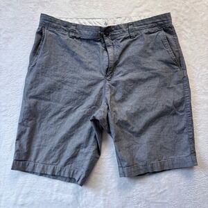 J. Crew Mens Shorts Sz 34 100%‎ Cotton Chambray Chino Casual Walking Blue Gray